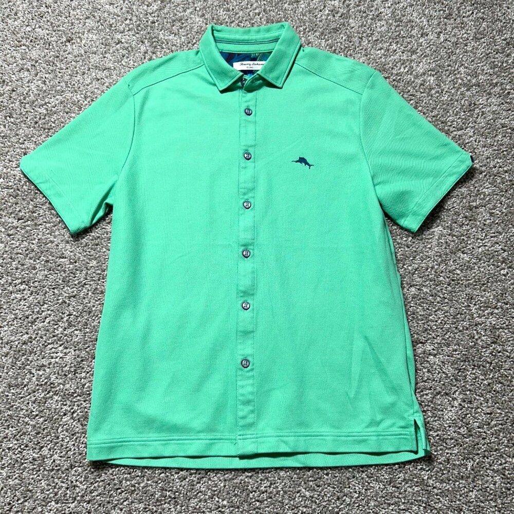Tommy Bahama Island Zone Polo Shirt Sz S Button-Up Short Sleeve Tropical Print - Picture 12 of 12